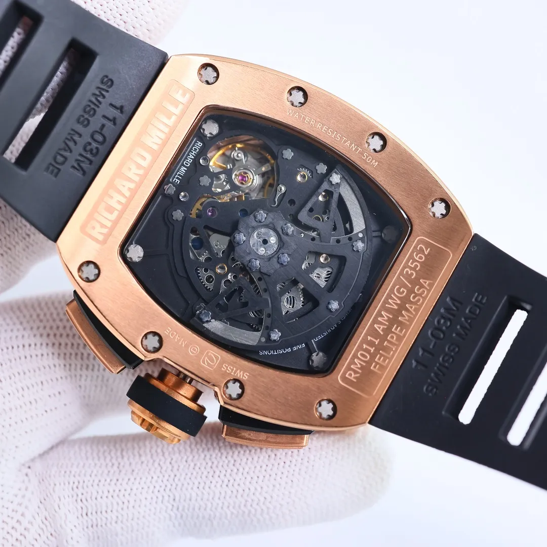 MultiPurpose RM Factory Richard Mille RM011-FM Rose Gold Chronograph –  Super Clone Watch 7402