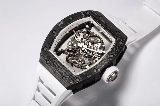 Tailored ZF Factory Richard Mille RM055 NTPT Carbon White Rubber –  Super Clone Watch 3883