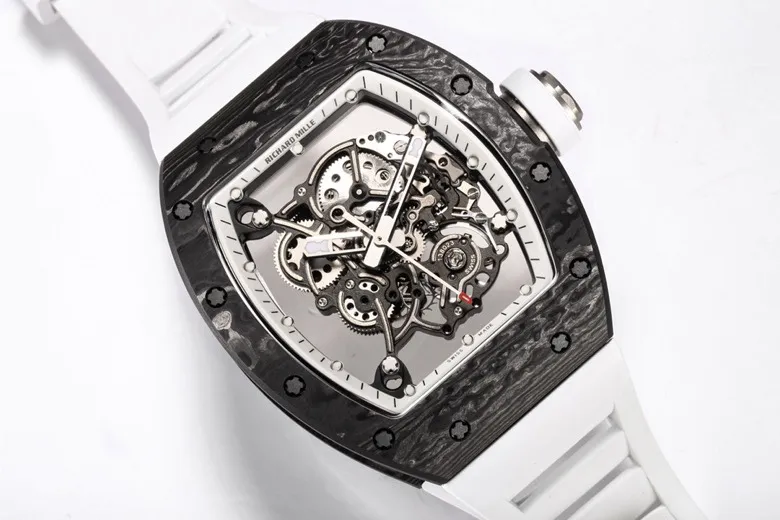 Tailored ZF Factory Richard Mille RM055 NTPT Carbon White Rubber –  Super Clone Watch 3883