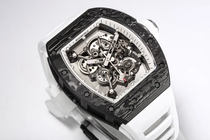 Tailored ZF Factory Richard Mille RM055 NTPT Carbon White Rubber –  Super Clone Watch 3883