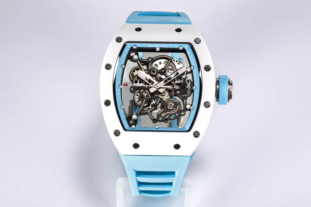 Sleek ZF Factory Richard Mille RM055 White Ceramic Blue Strap – Super Clone Replica Watch 3884