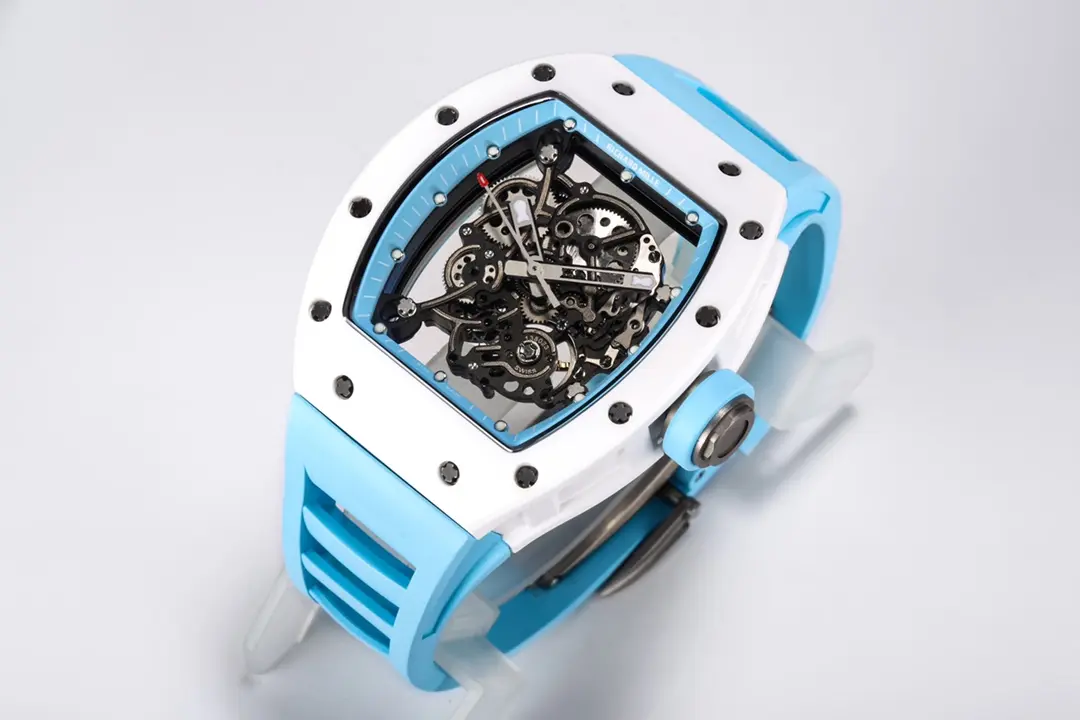 Sleek ZF Factory Richard Mille RM055 White Ceramic Blue Strap – Super Clone Replica Watch 3884