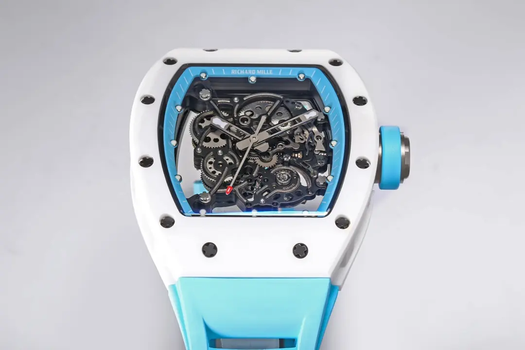 Sleek ZF Factory Richard Mille RM055 White Ceramic Blue Strap – Super Clone Replica Watch 3884