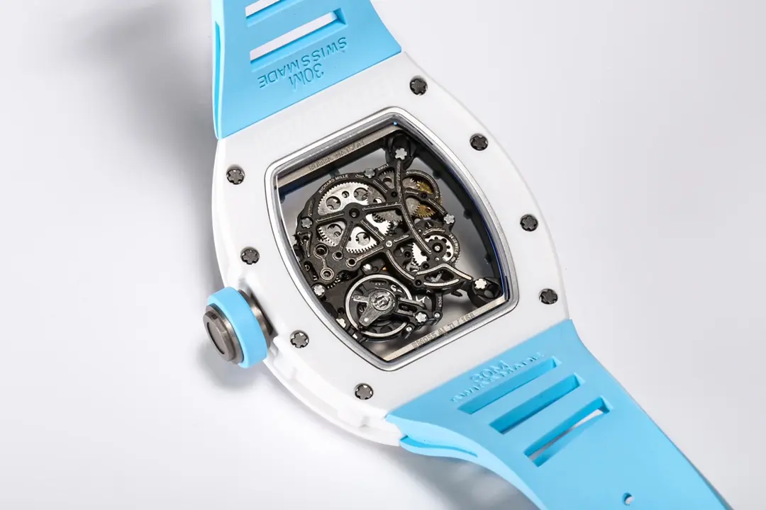 Sleek ZF Factory Richard Mille RM055 White Ceramic Blue Strap – Super Clone Replica Watch 3884