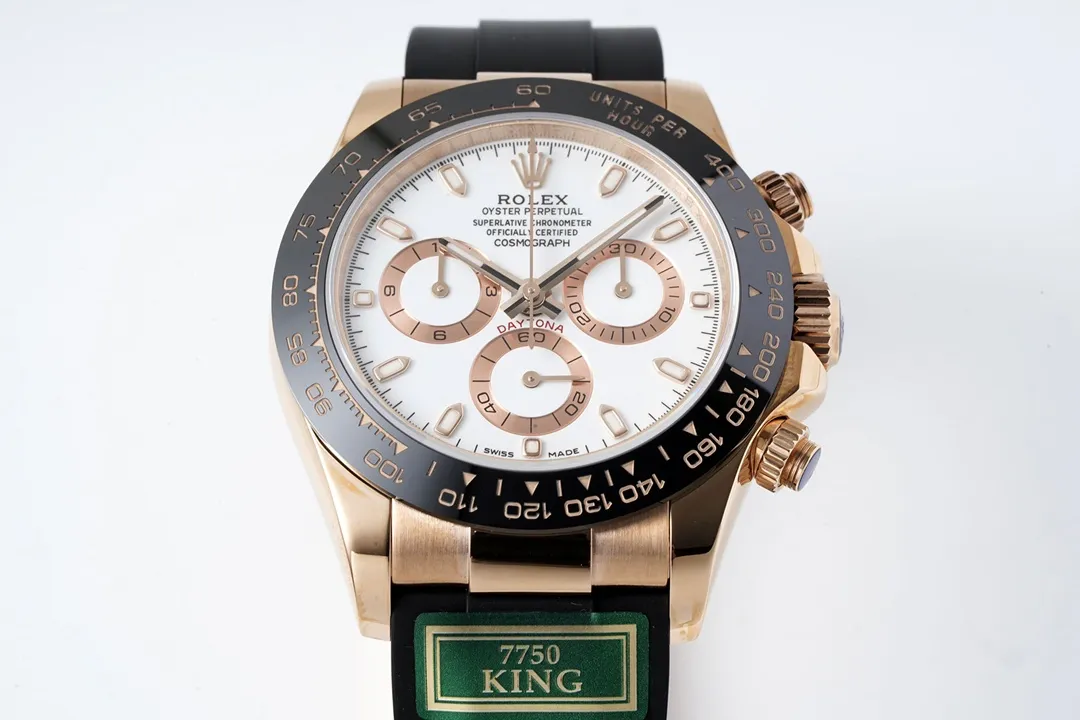 BT Factory Rolex Daytona Rose Gold Black Rubber Strap Chronograph VSF Luxury Watch TechFriendly 4848