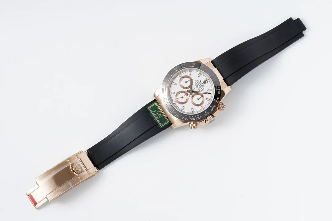 BT Factory Rolex Daytona Rose Gold Black Rubber Strap Chronograph VSF Luxury Watch TechFriendly 4848