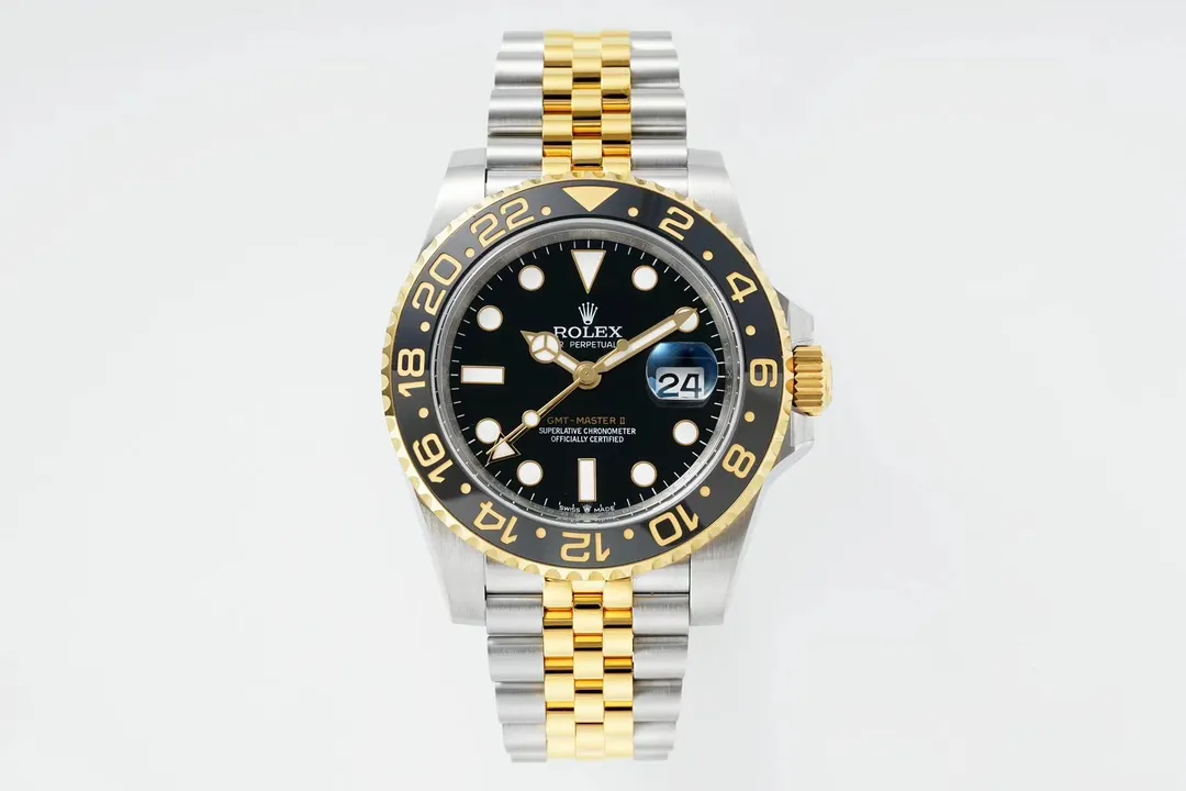 StreetReady AR Factory Rolex GMT-Master II Men’s Luxury Watch – Black Dial, Black Ceramic Bezel, Two-Tone Oyster 360