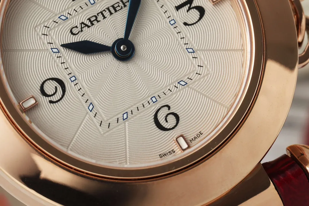 GoAnywhere AF Factory Cartier Pasha de Cartier Rose Gold Case Red Alligator Leather Strap Women’s Quartz Watch with Sapphire Crystal 5404