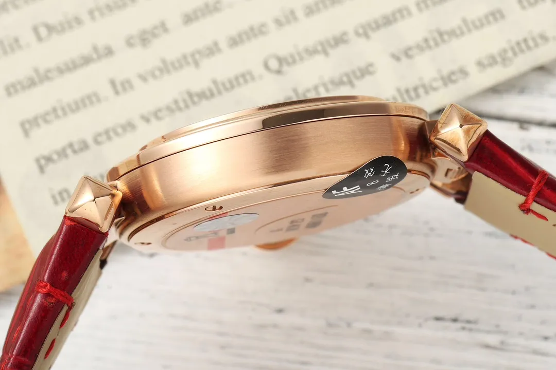 GoAnywhere AF Factory Cartier Pasha de Cartier Rose Gold Case Red Alligator Leather Strap Women’s Quartz Watch with Sapphire Crystal 5404