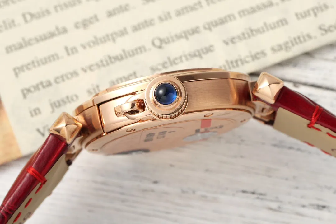 GoAnywhere AF Factory Cartier Pasha de Cartier Rose Gold Case Red Alligator Leather Strap Women’s Quartz Watch with Sapphire Crystal 5404