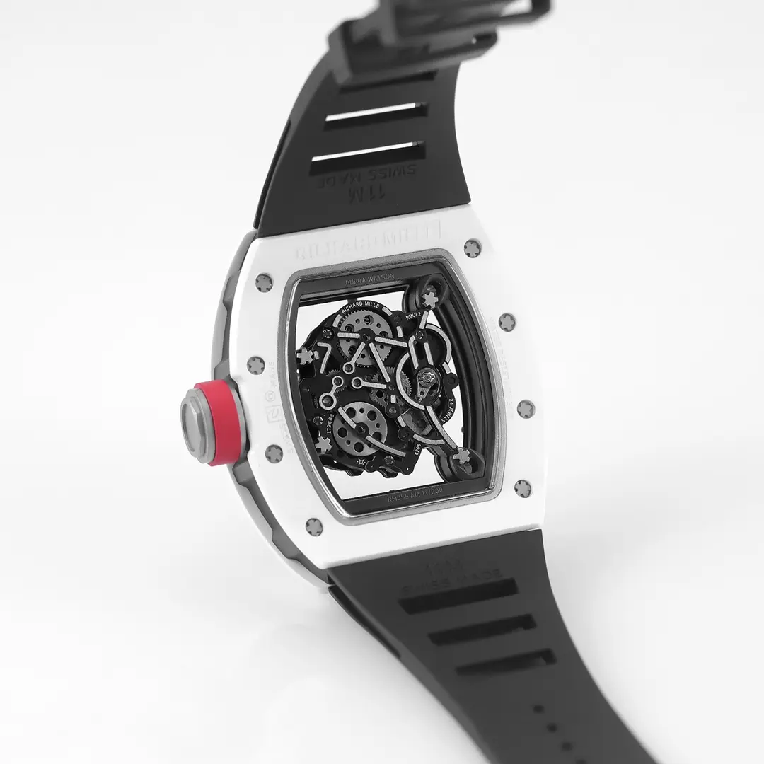 JB Factory Richard Mille White Ceramic Watch with Black Strap –  Super Clone Watches Edition Lightweight 5922