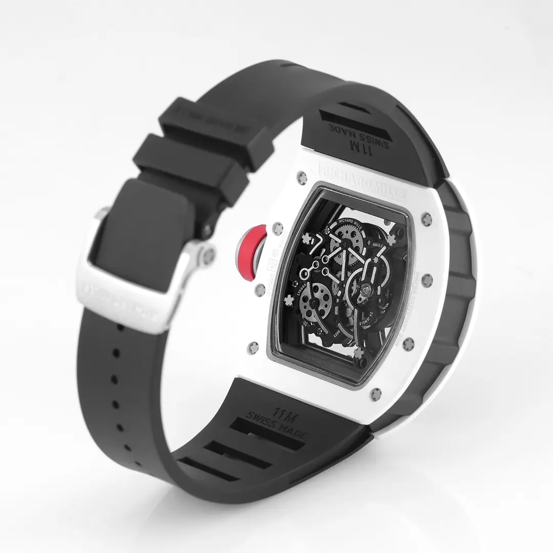 JB Factory Richard Mille White Ceramic Watch with Black Strap –  Super Clone Watches Edition Lightweight 5922