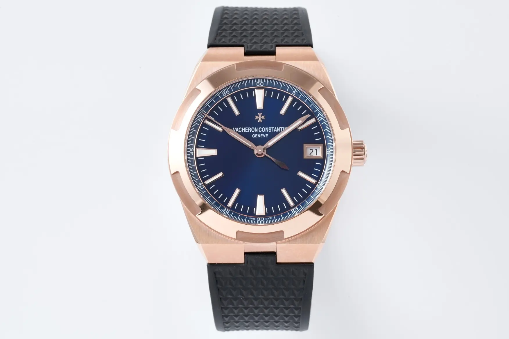 Practical PPF Factory Vacheron Constantin Overseas 4500V Series – Rose Gold Case, Blue Dial, Rubber Strap Best Replica Watch 7165