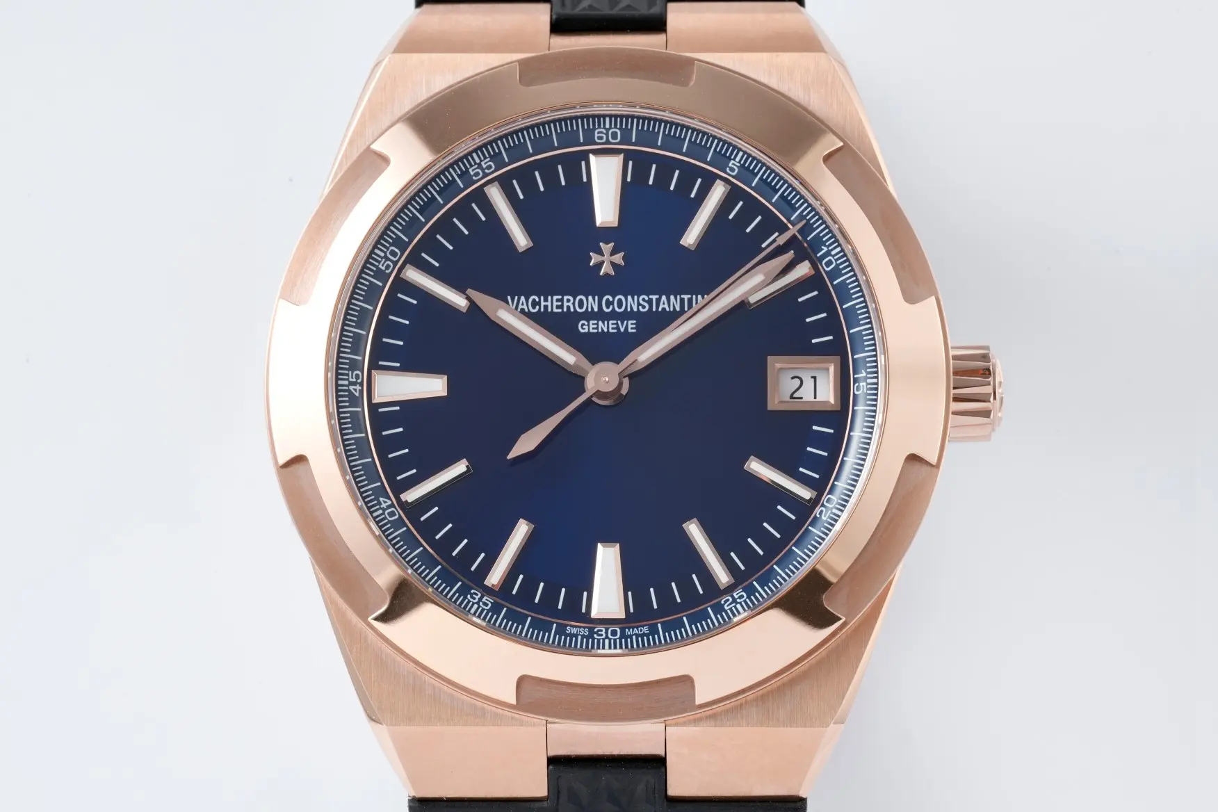 Practical PPF Factory Vacheron Constantin Overseas 4500V Series – Rose Gold Case, Blue Dial, Rubber Strap Best Replica Watch 7165