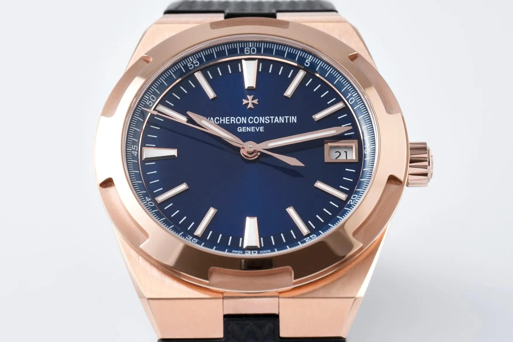 Practical PPF Factory Vacheron Constantin Overseas 4500V Series – Rose Gold Case, Blue Dial, Rubber Strap Best Replica Watch 7165