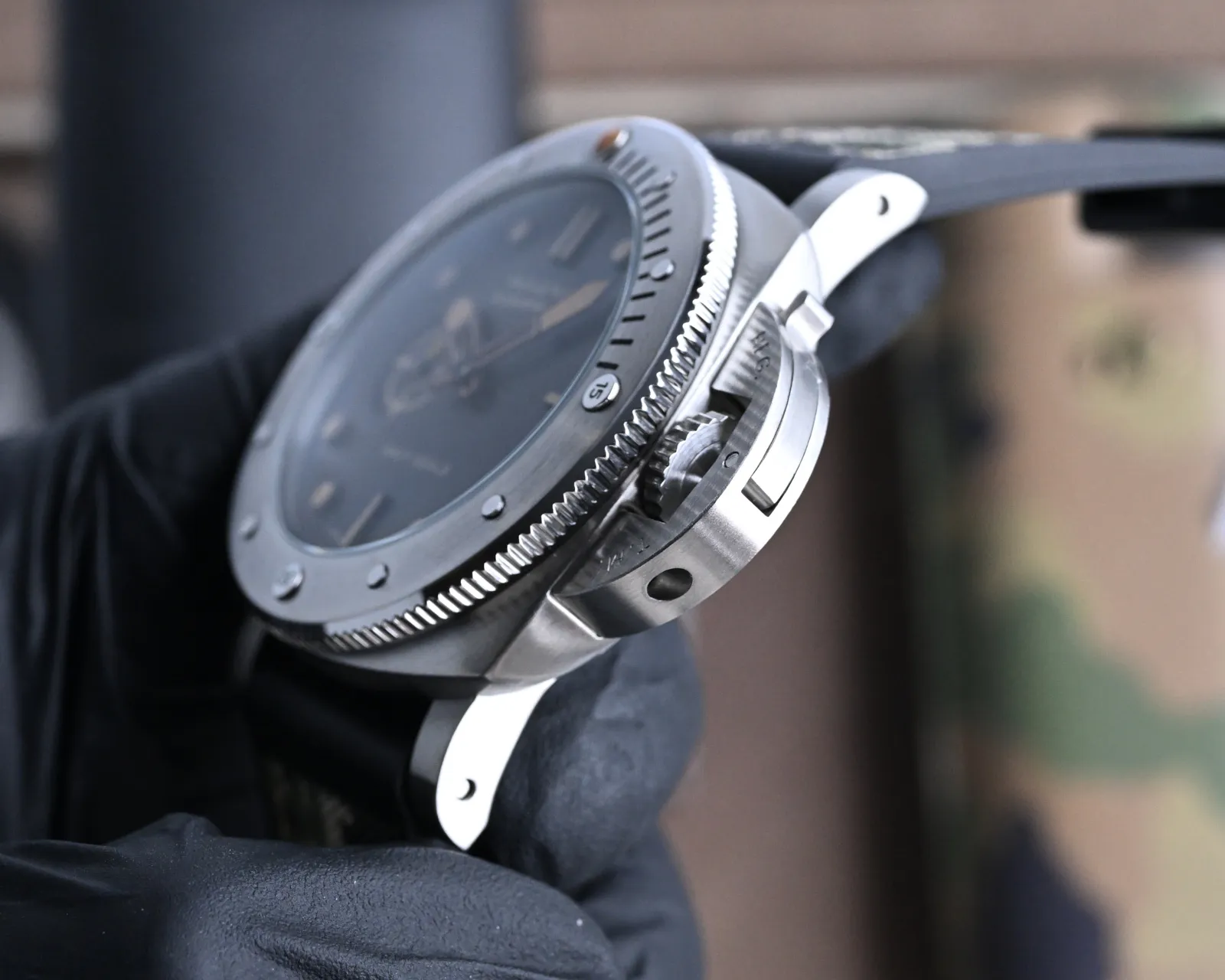VS Factory Panerai Submersible Navy Seals Black Dial Camo Rubber Strap Titanium Dive Watch OnTrend 798