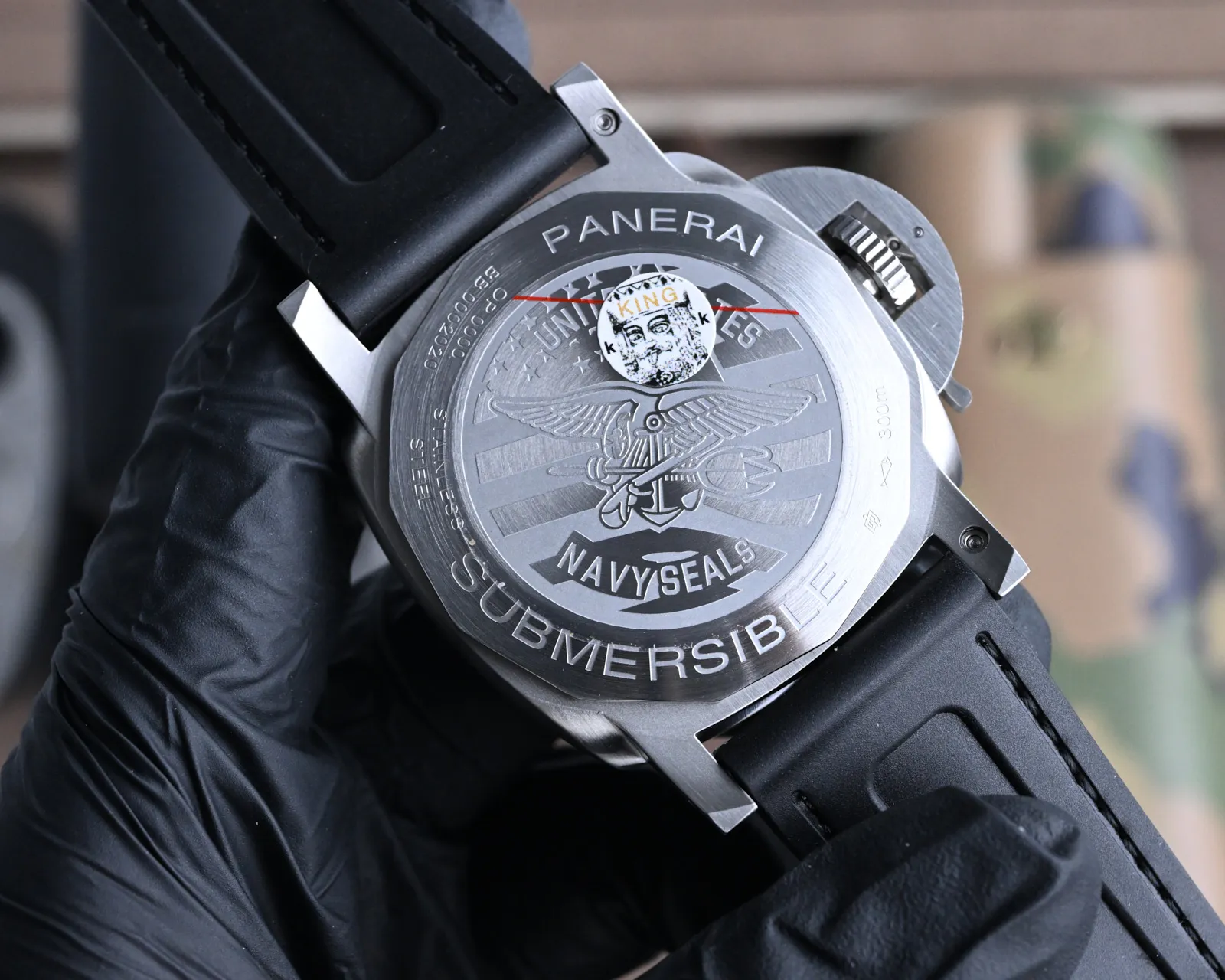 VS Factory Panerai Submersible Navy Seals Black Dial Camo Rubber Strap Titanium Dive Watch OnTrend 798