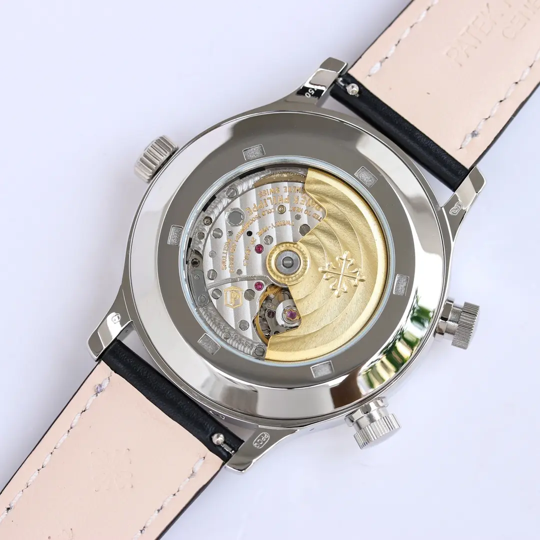 TW Factory Patek Philippe Calatrava Pilot Travel Time Black Dial Super Clone Replica Watch Supportive 3426
