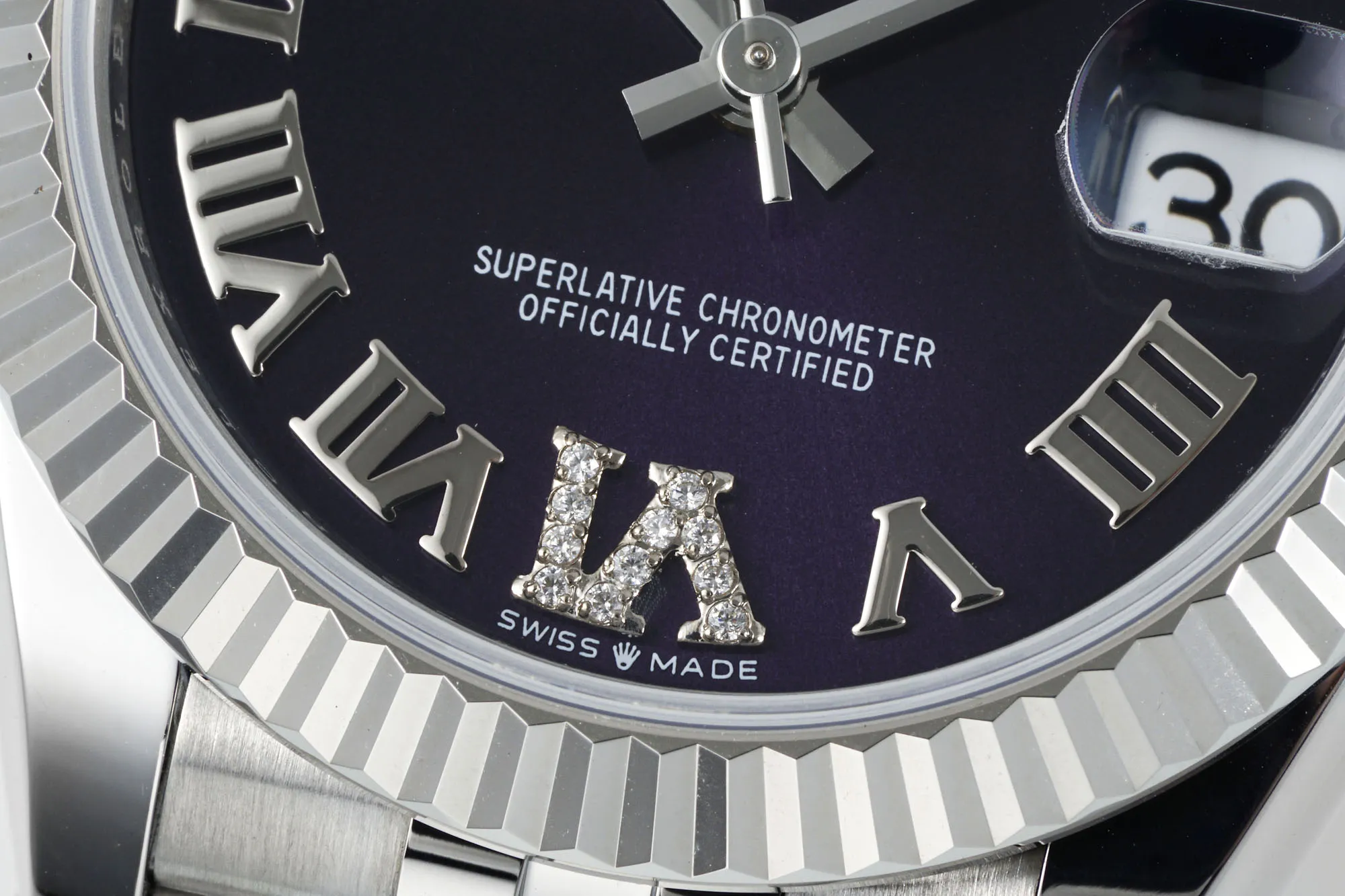 WeatherProof AR Factory Rolex Datejust Purple Dial Roman Numerals Stainless Steel Jubilee Bracelet Women’s Luxury Watch 4957