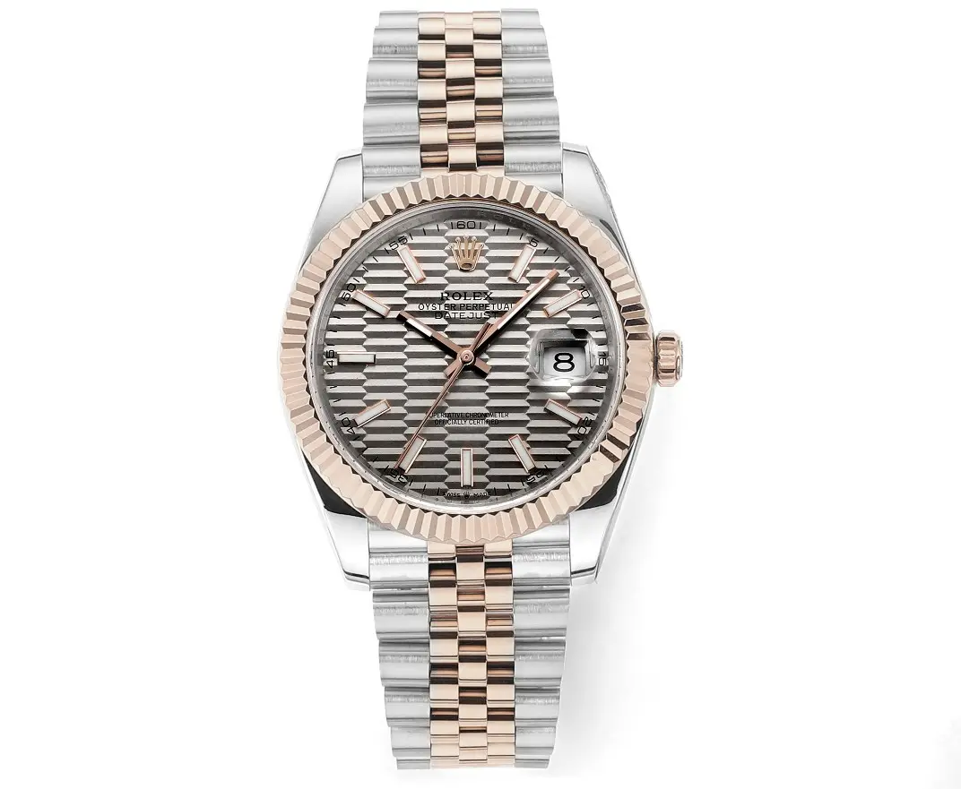 TechFriendly VS Factory Rolex Datejust 41mm Watch with Platinum Bezel, Grey Dial, and Super Clone Quality 4461