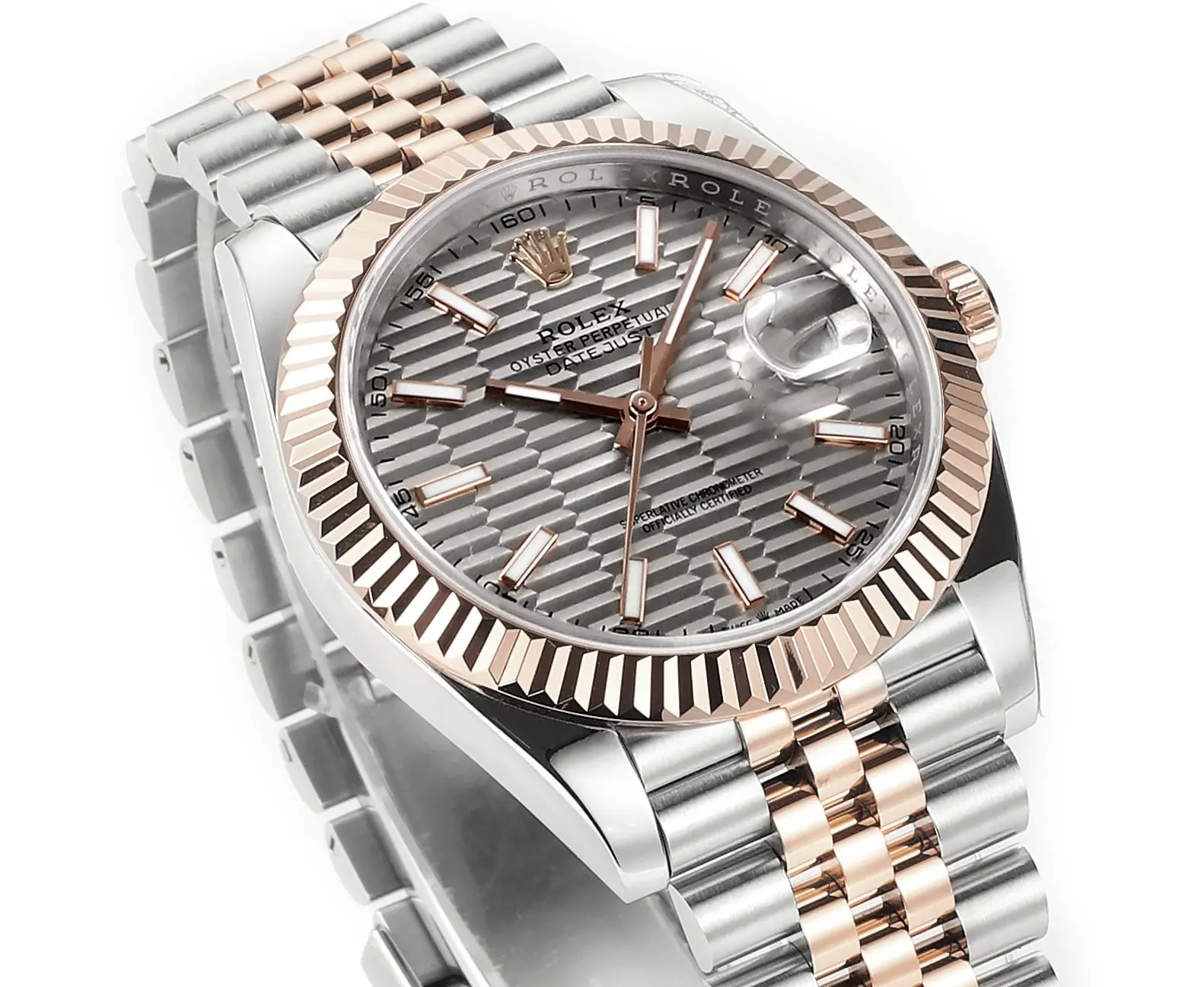 TechFriendly VS Factory Rolex Datejust 41mm Watch with Platinum Bezel, Grey Dial, and Super Clone Quality 4461