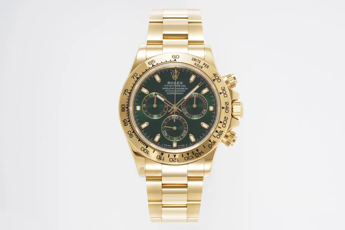 BT Factory Rolex Daytona 4130 – Gold with Green Dial –  VSF Luxury Watches Collection Sporty 4824