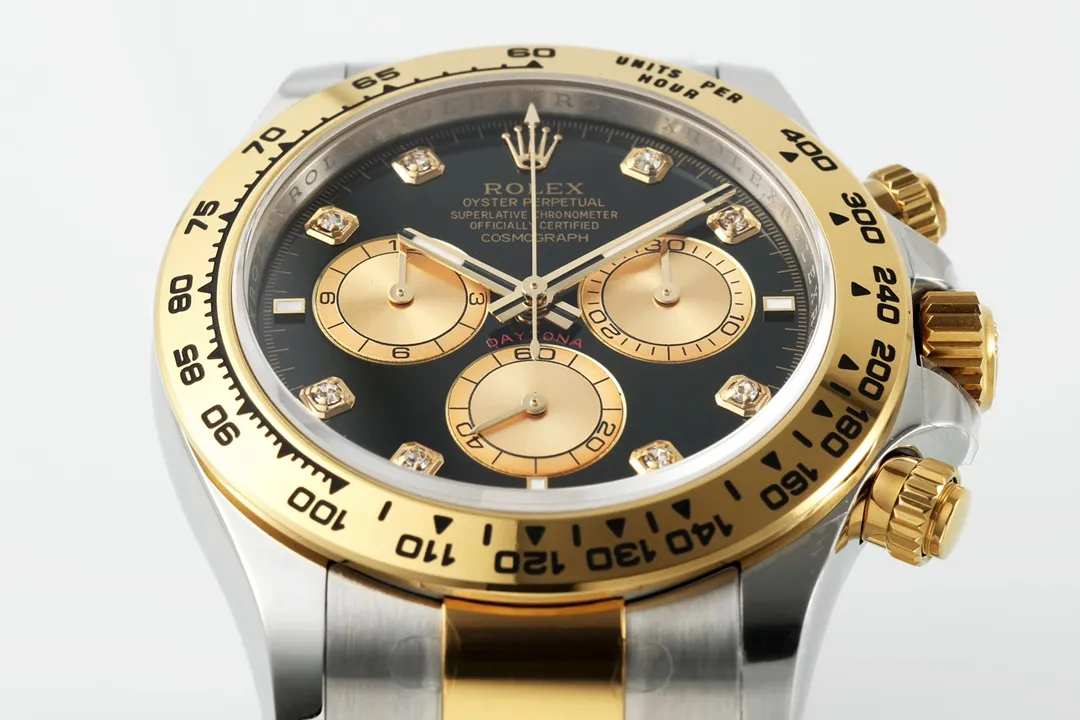 OdorResistant BT Factory Rolex Daytona Watch – Two-Tone Stainless Steel and Gold, Black Dial, Chronograph Style by VSF Watches Brand 4811