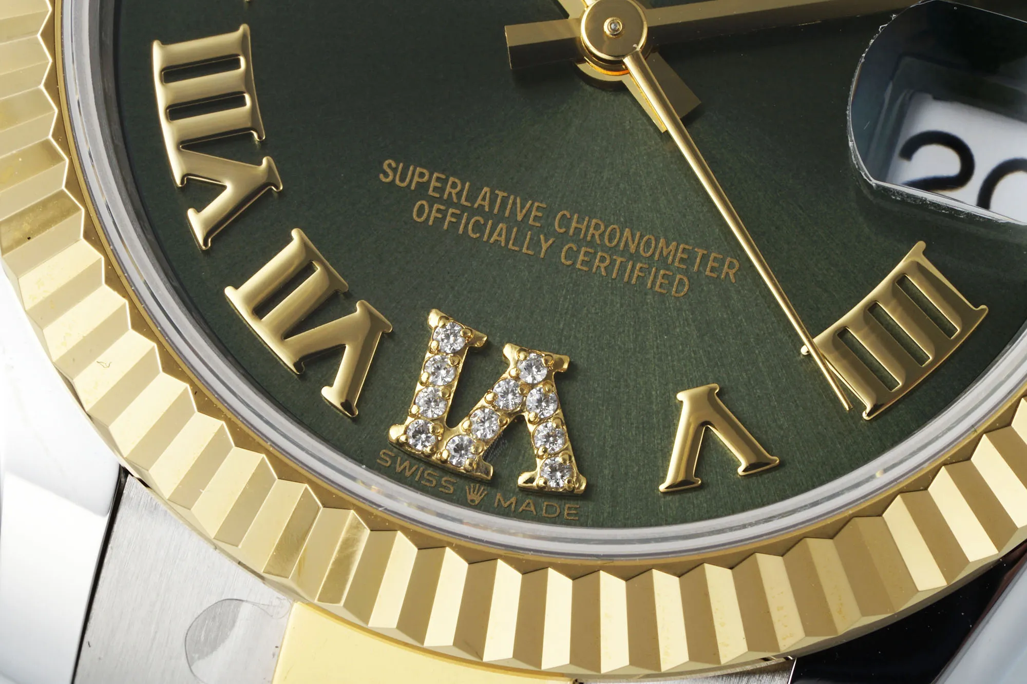 AR Factory Rolex Datejust 31mm Two-Tone Stainless Steel and Yellow Gold Green Dial Roman Numerals Women’s Watch Bright 5001