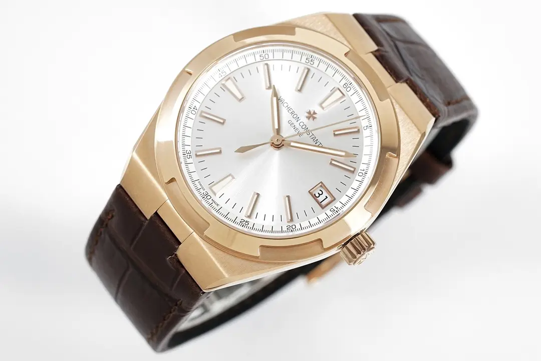 Attractive 8F Factory Vacheron Constantin Overseas Automatic Watch – Rose Gold Case, Brown Strap, Interchangeable Band System, Super Clone Watch 4131