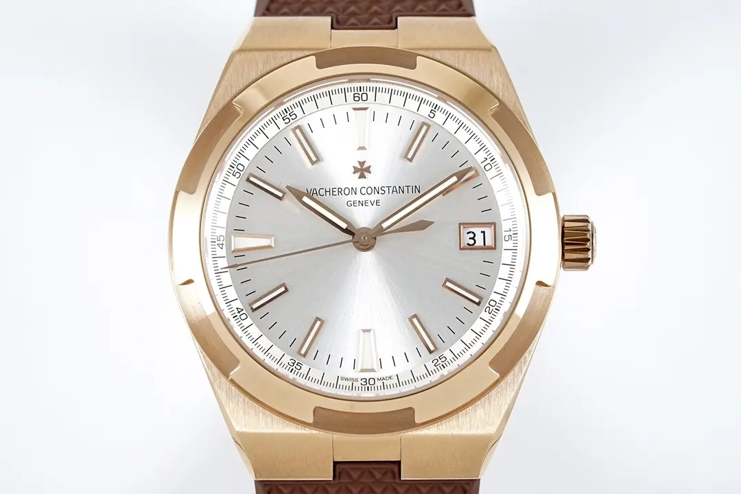 Attractive 8F Factory Vacheron Constantin Overseas Automatic Watch – Rose Gold Case, Brown Strap, Interchangeable Band System, Super Clone Watch 4131