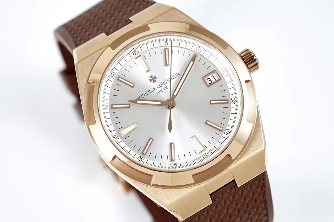 Attractive 8F Factory Vacheron Constantin Overseas Automatic Watch – Rose Gold Case, Brown Strap, Interchangeable Band System, Super Clone Watch 4131