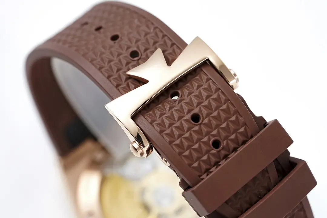 Attractive 8F Factory Vacheron Constantin Overseas Automatic Watch – Rose Gold Case, Brown Strap, Interchangeable Band System, Super Clone Watch 4131