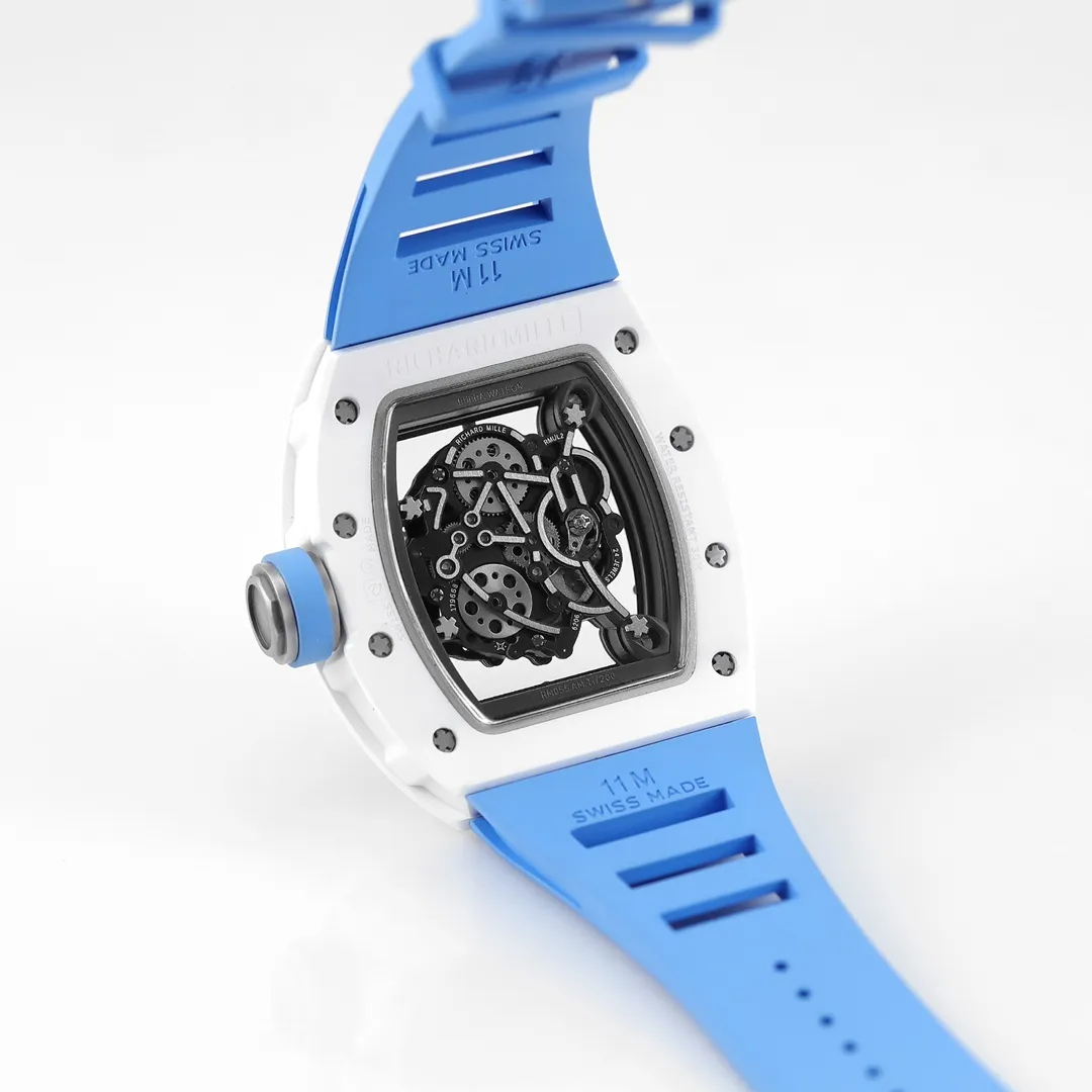 BBR Factory Richard Mille White Ceramic Blue Strap Super Clone Watch –  Replica Richard Mille Watch MultiPurpose 5007