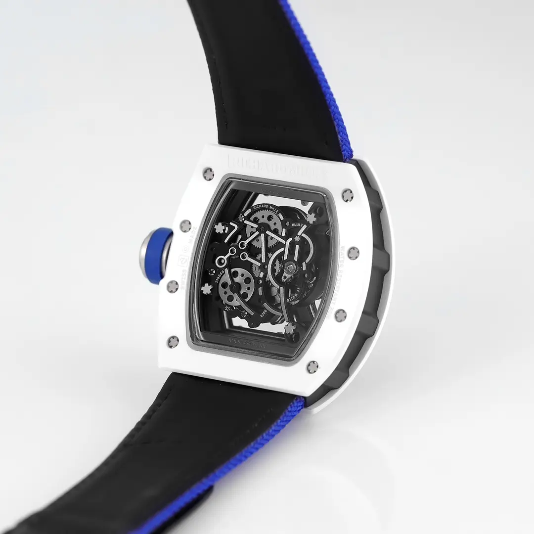 BBR Factory Richard Mille White Ceramic Blue Strap Super Clone Watch –  Replica Richard Mille Watch MultiPurpose 5007