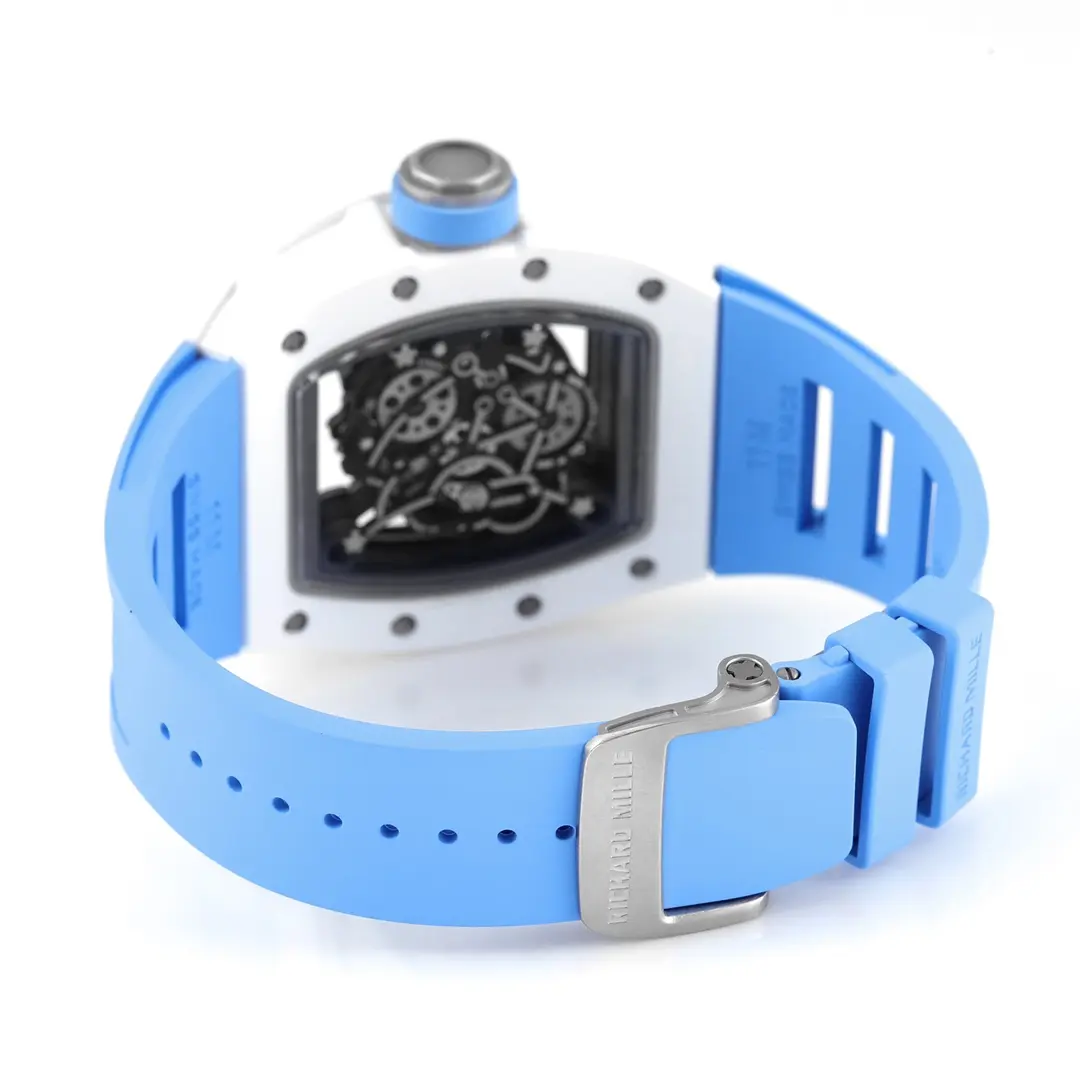 BBR Factory Richard Mille White Ceramic Blue Strap Super Clone Watch –  Replica Richard Mille Watch MultiPurpose 5007