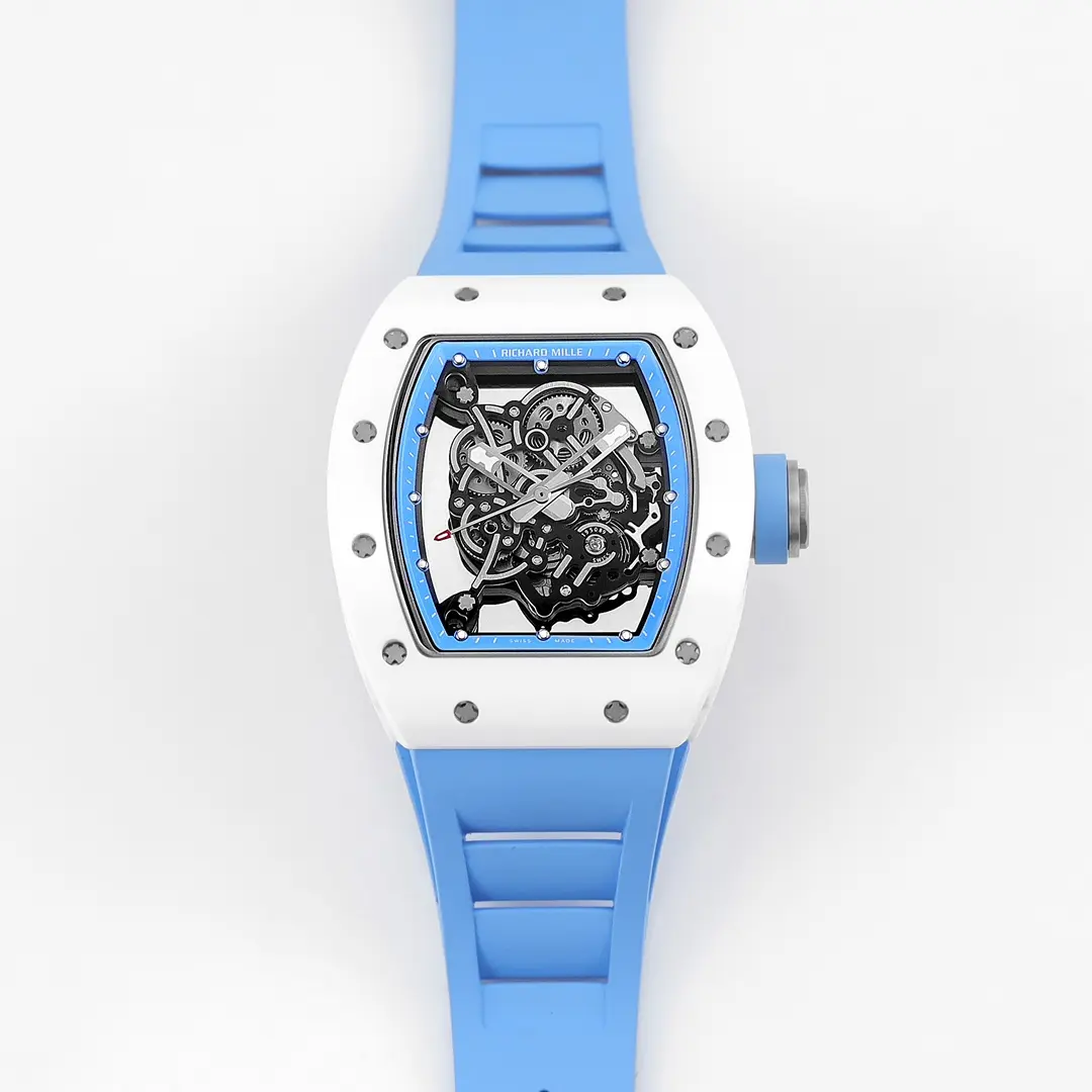 BBR Factory Richard Mille White Ceramic Blue Strap Super Clone Watch –  Replica Richard Mille Watch MultiPurpose 5007