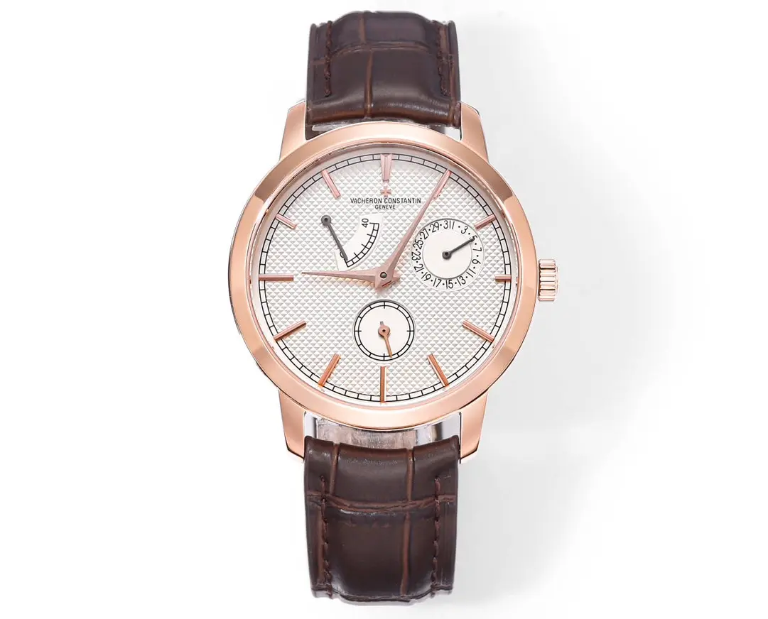 JJ Factory Vacheron Constantin Traditionnelle 83520 000R-9909 Rose Gold Mechanical Watch with Brown Leather Strap – Best Super Clone Edition Efficient 6276
