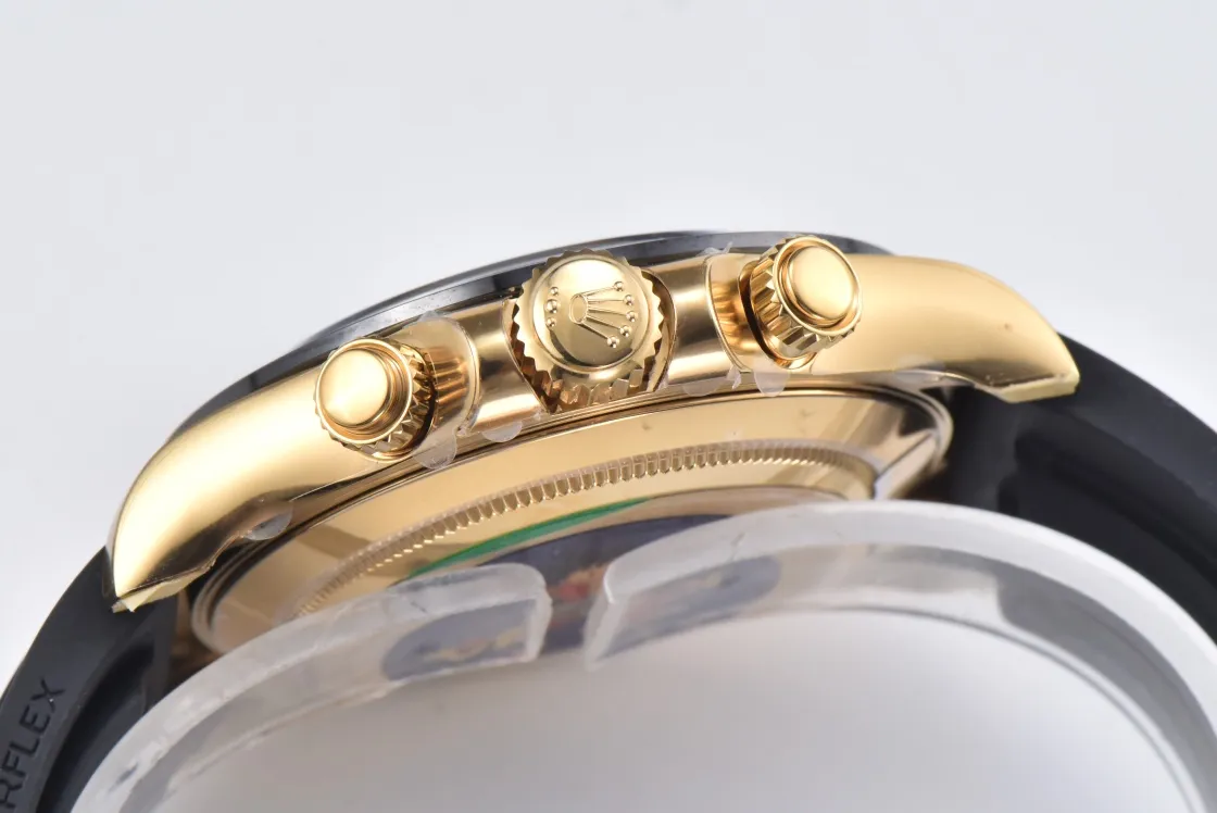 Flexible Rolex Daytona 116518 Gold Black Enamel Dial with Moissanite Stones –  Watches Collection 100