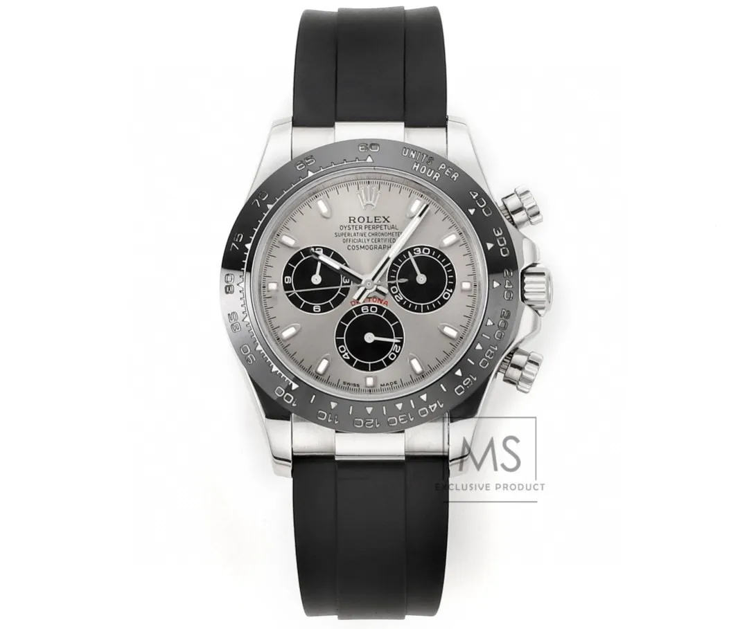 VS Factory Rolex Daytona 4130 – Black Rubber Strap, Panda Dial, Ultra-Thin Case by VSF Watches Official Store SmoothTexture 8