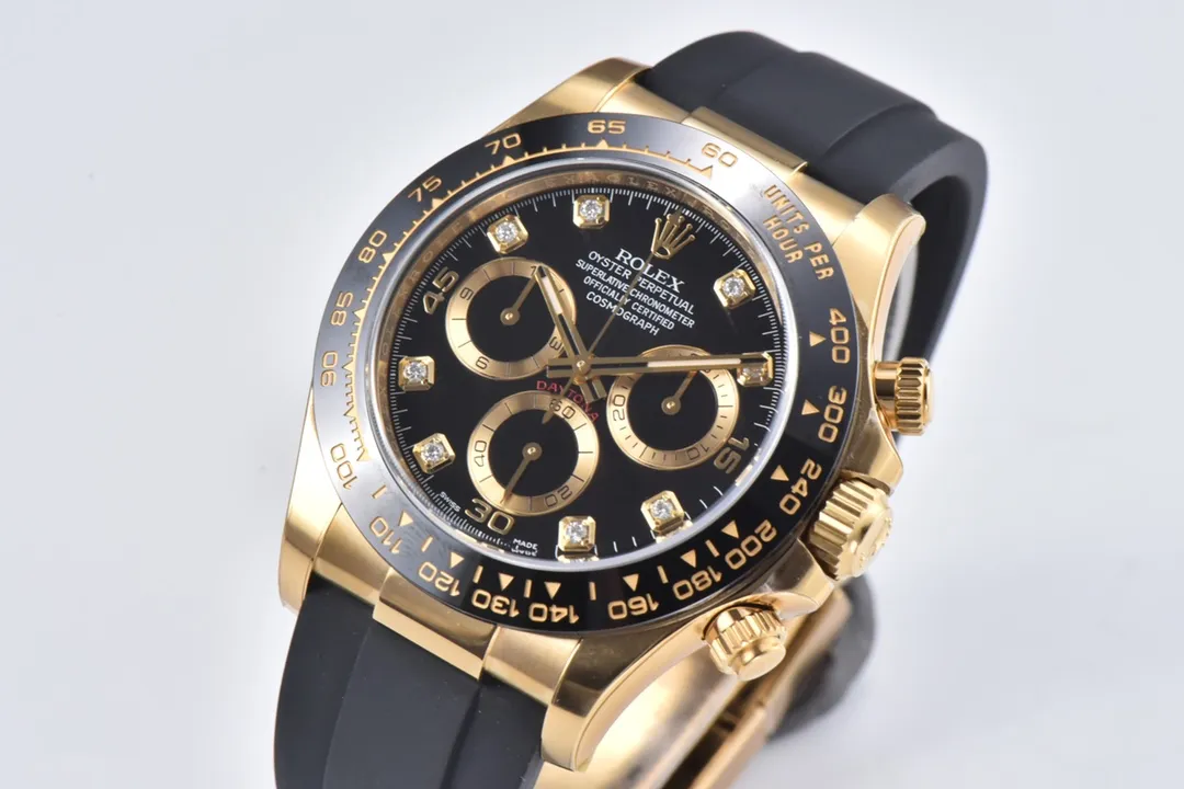 BT Factory Rolex Daytona 116518 Gold Black Enamel Dial with Moissanite Stones –  VSF Watches Collection Colorful 4820