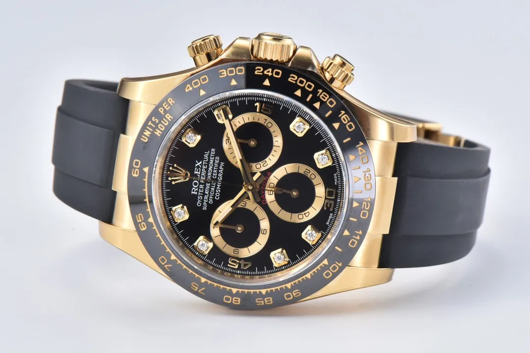 BT Factory Rolex Daytona 116518 Gold Black Enamel Dial with Moissanite Stones –  VSF Watches Collection Colorful 4820