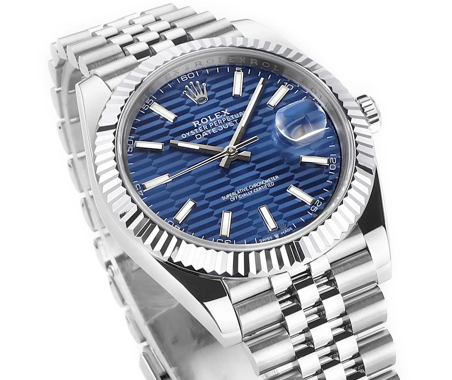 AR Factory Rolex Datejust 41mm Blue Dial Fluted Bezel Jubilee Bracelet Stainless Steel Automatic Men’s Watch AllSeason 4944