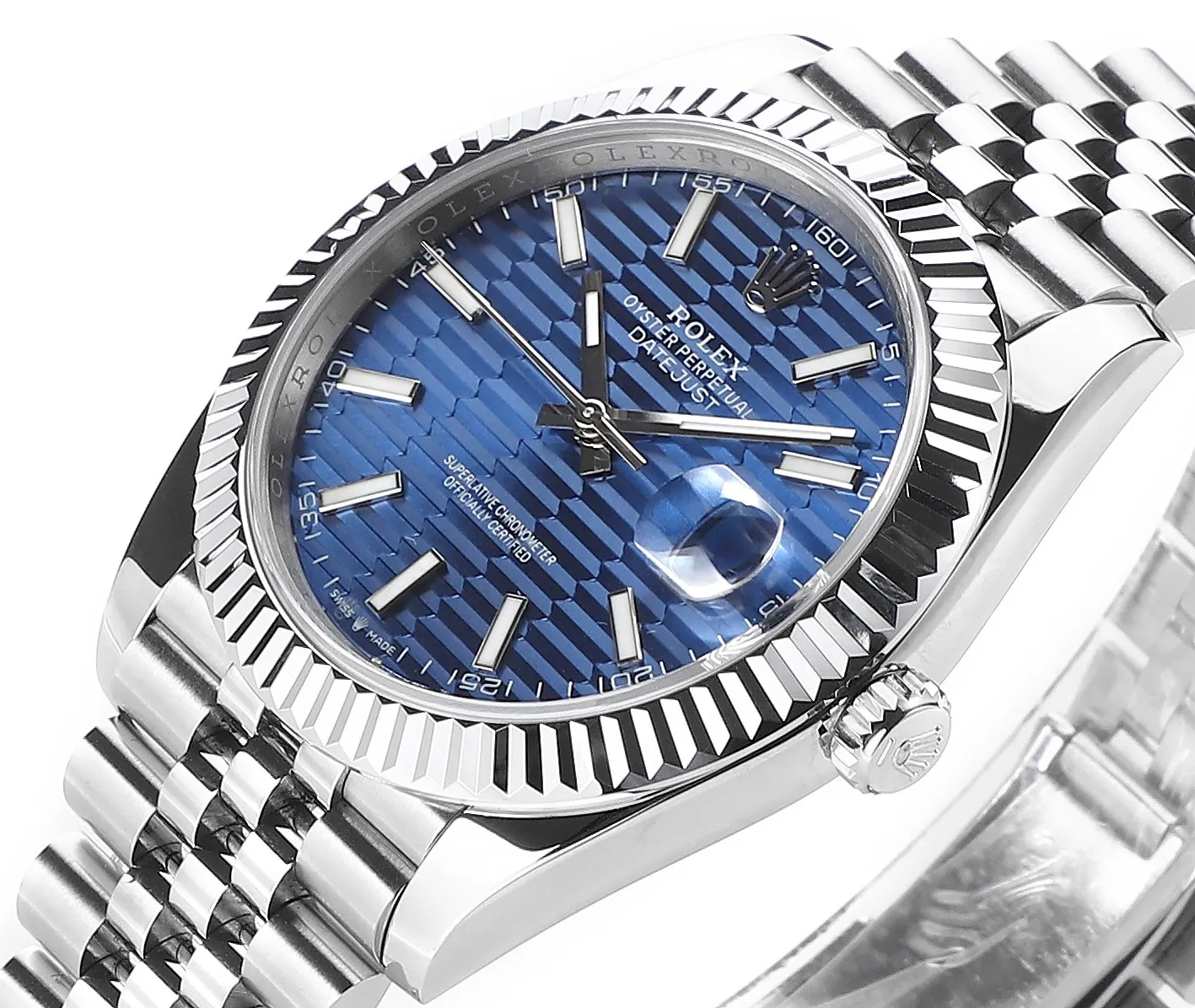 AR Factory Rolex Datejust 41mm Blue Dial Fluted Bezel Jubilee Bracelet Stainless Steel Automatic Men’s Watch AllSeason 4944
