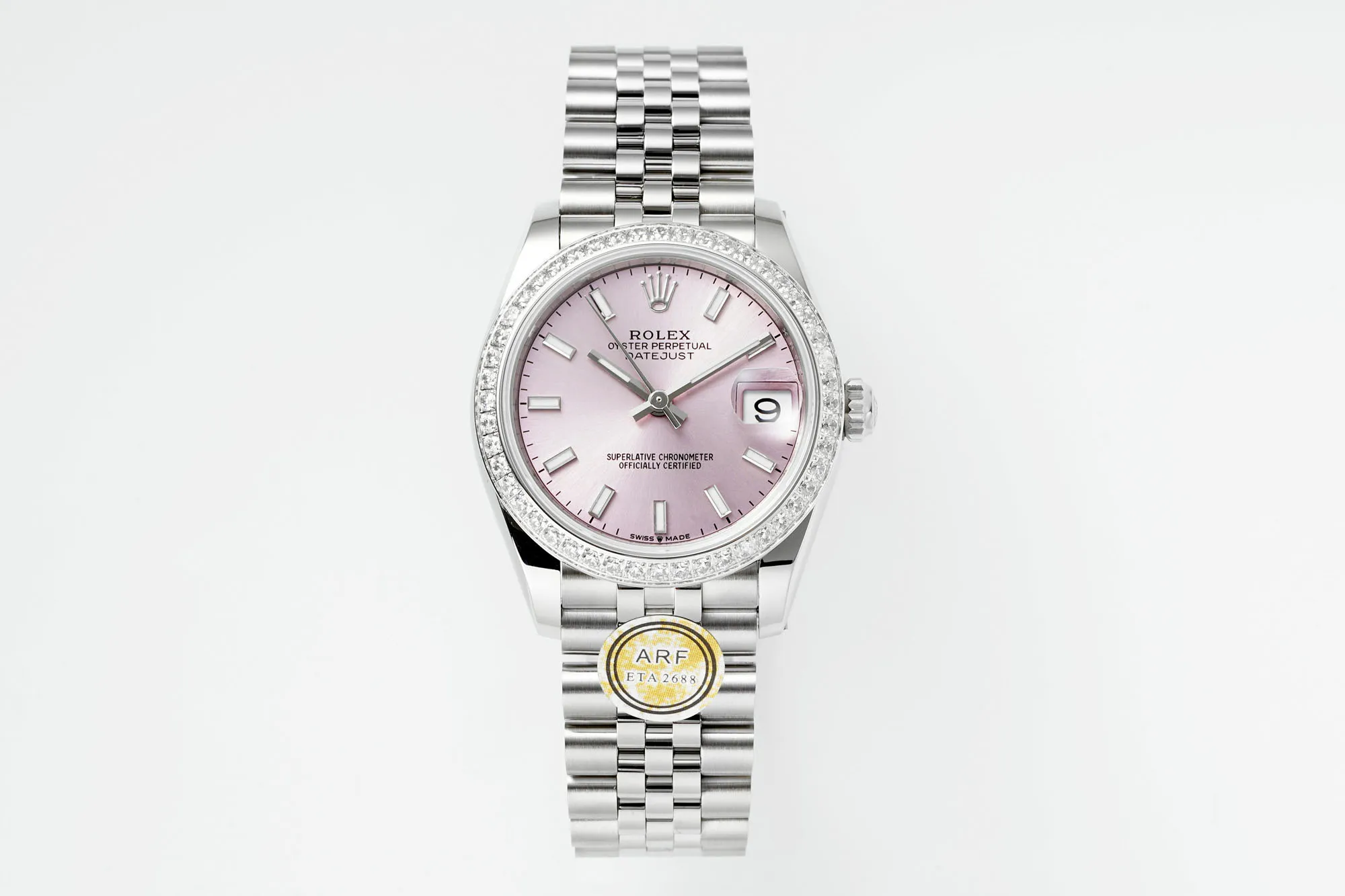 AR Factory Rolex Datejust 31mm Pink Dial Diamond Bezel Stainless Steel Jubilee Bracelet Women’s Luxury Watch SmartChoice 4898