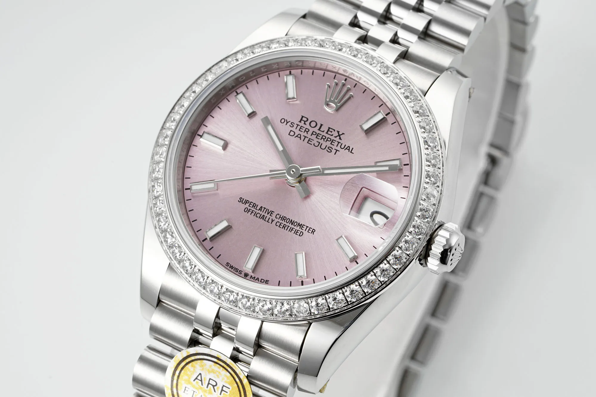 AR Factory Rolex Datejust 31mm Pink Dial Diamond Bezel Stainless Steel Jubilee Bracelet Women’s Luxury Watch SmartChoice 4898
