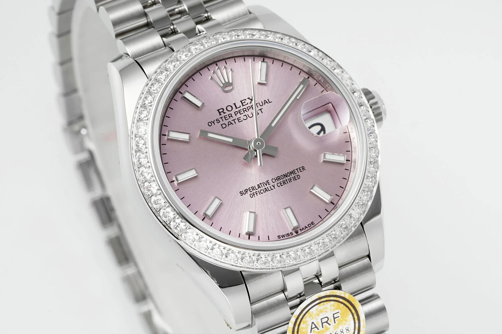 AR Factory Rolex Datejust 31mm Pink Dial Diamond Bezel Stainless Steel Jubilee Bracelet Women’s Luxury Watch SmartChoice 4898