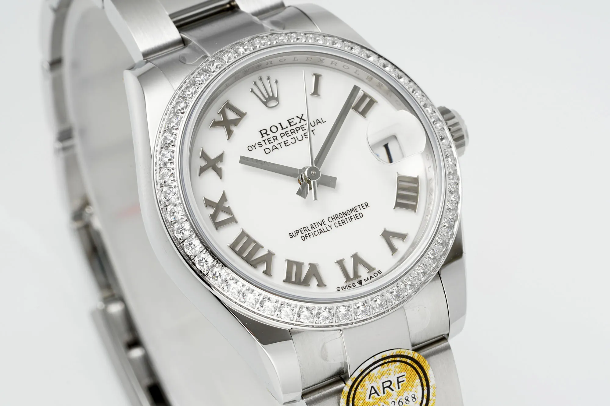 GoAnywhere AR Factory Rolex Lady-Datejust 31mm White Roman Dial Diamond Bezel Stainless Steel Oyster Bracelet Women’s Watch 4962