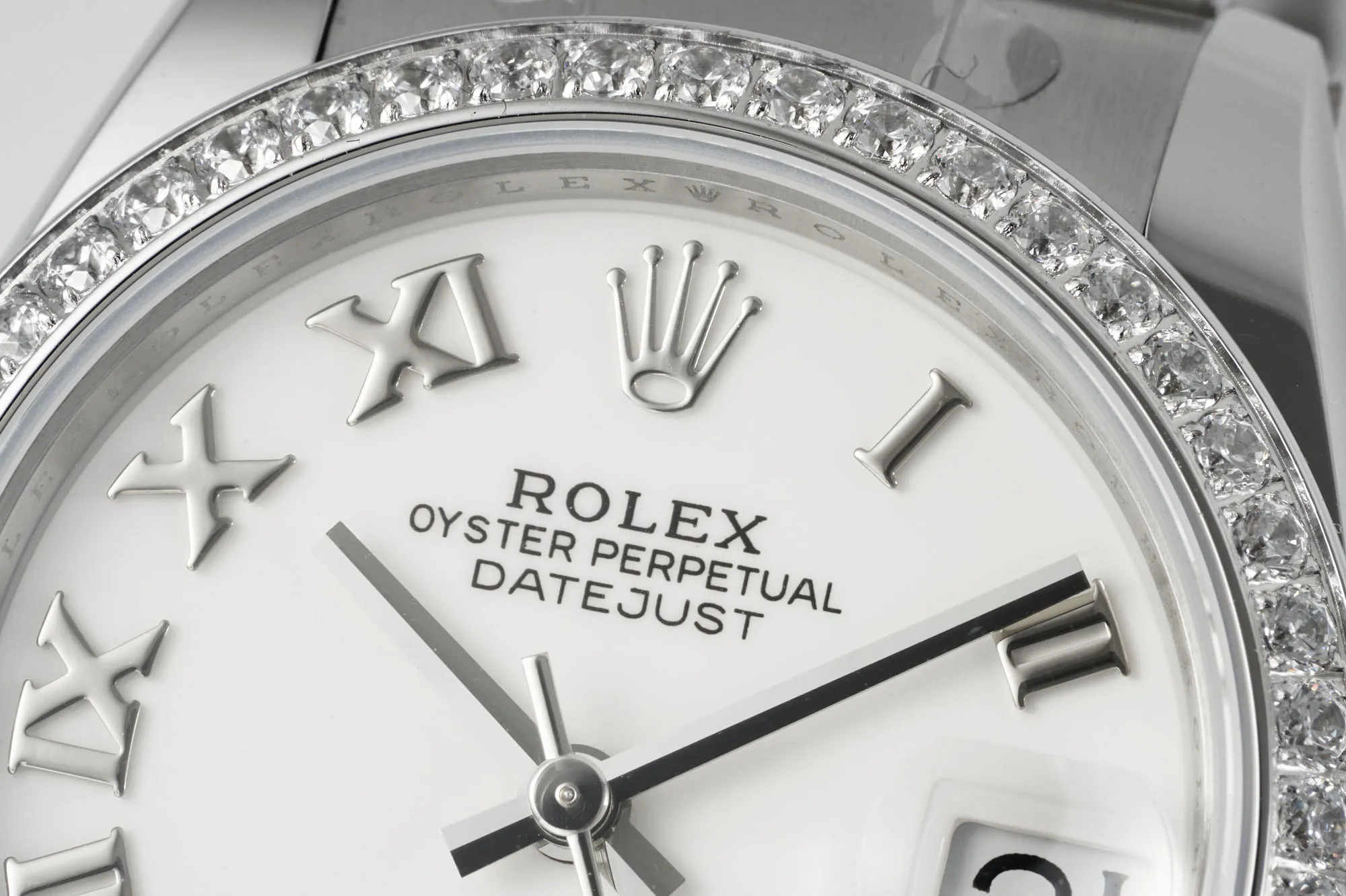 GoAnywhere AR Factory Rolex Lady-Datejust 31mm White Roman Dial Diamond Bezel Stainless Steel Oyster Bracelet Women’s Watch 4962