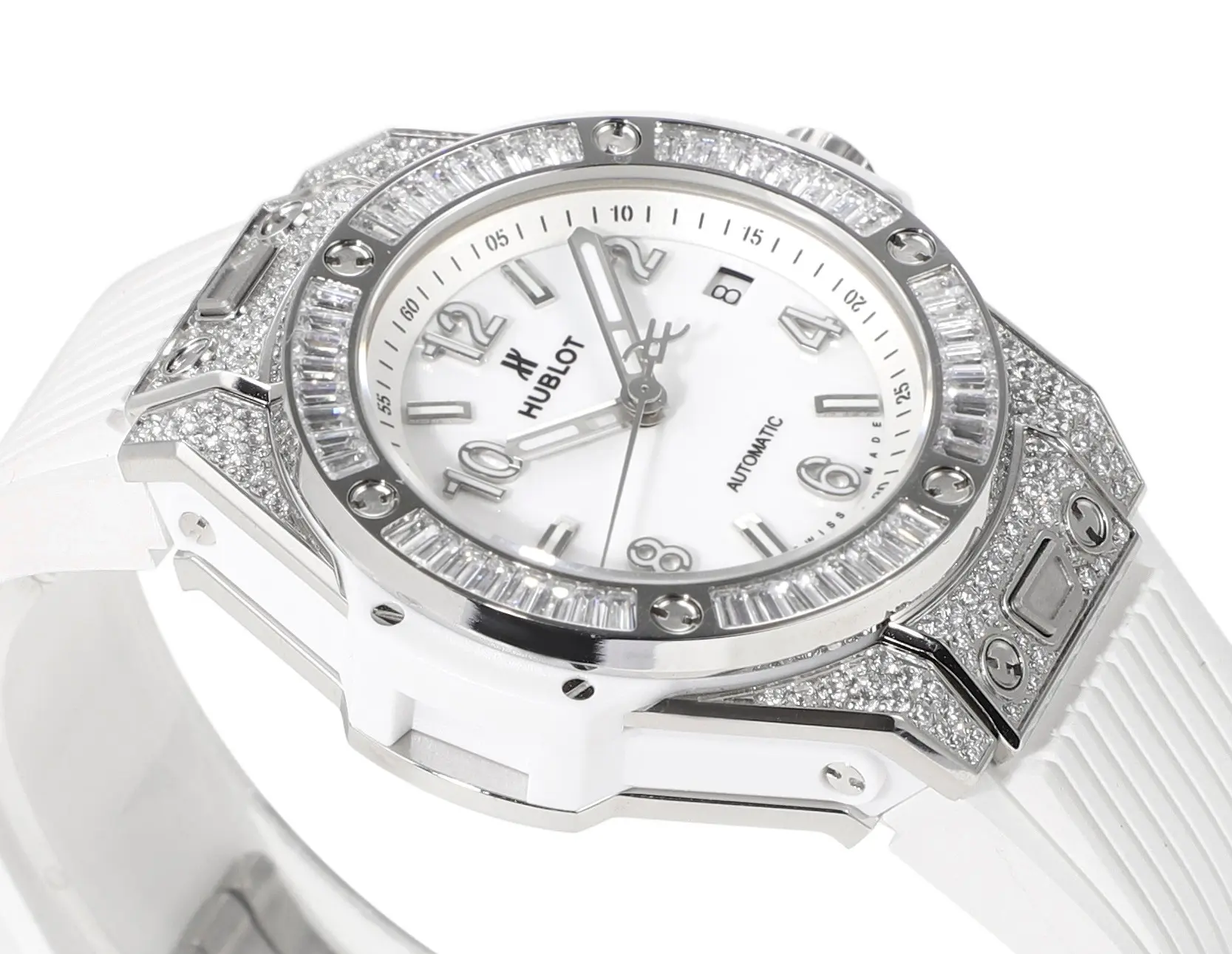 TMF Factory Hublot Big Bang One-Click 39mm Stainless Steel White Pave Watch – Automatic, White Strap, Super Clone Quality Practical 898