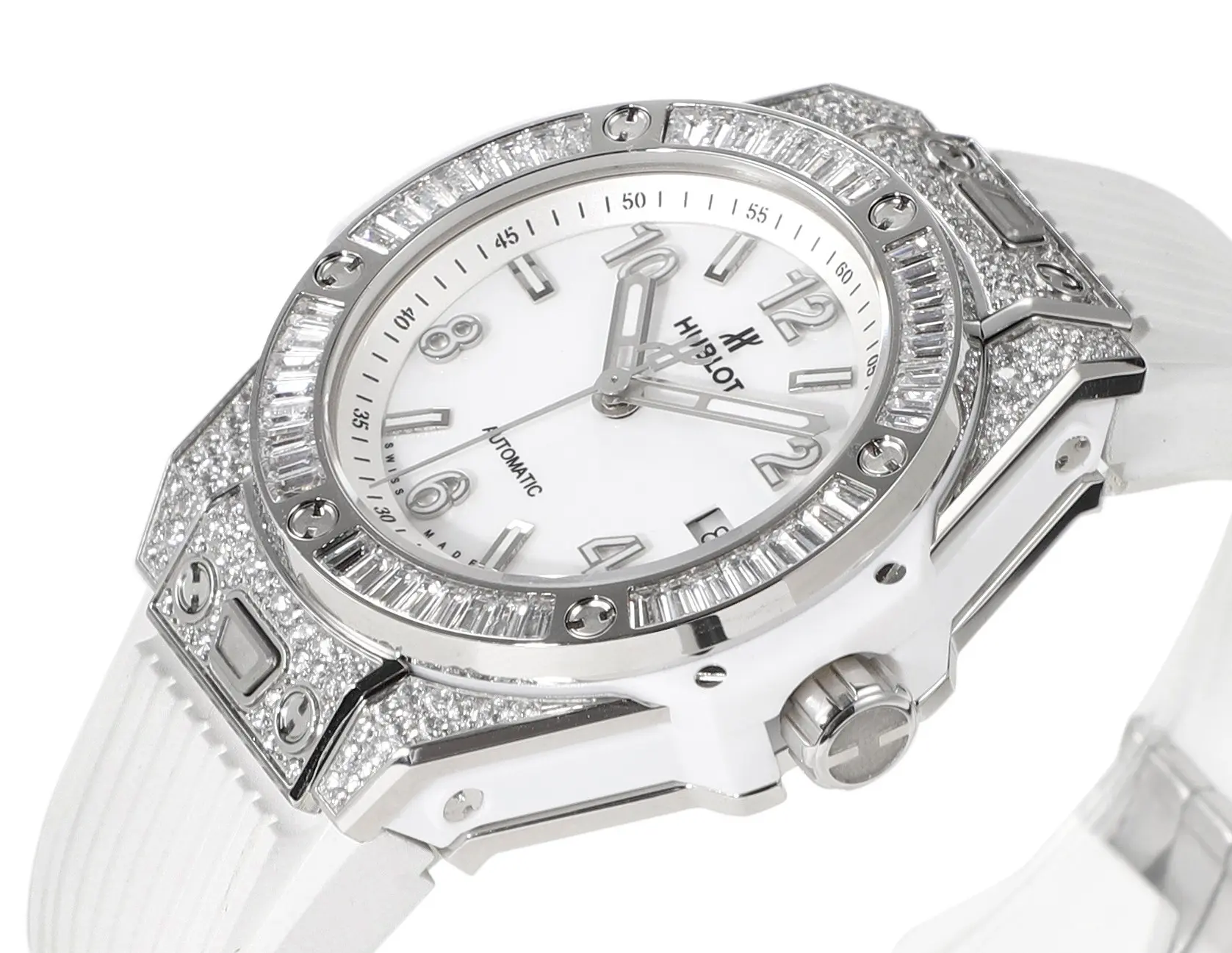 TMF Factory Hublot Big Bang One-Click 39mm Stainless Steel White Pave Watch – Automatic, White Strap, Super Clone Quality Practical 898